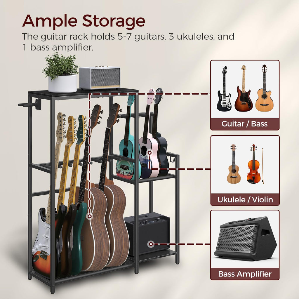 Guitar Stand, Multi-Guitar Rack, AMP Stand, Record Rack D640218