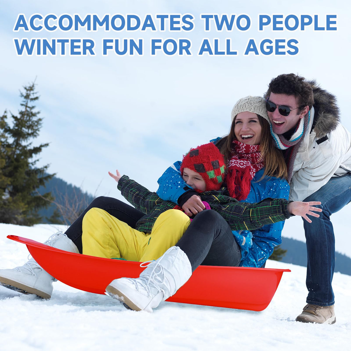 35 inch Plastic Snow Sled with Leash E467189