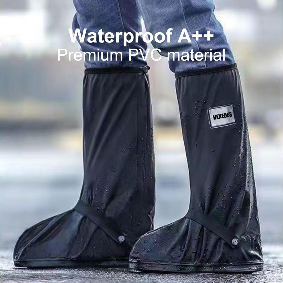 Waterproof Reusable Foldable Shoe Covers with Zipper V114130