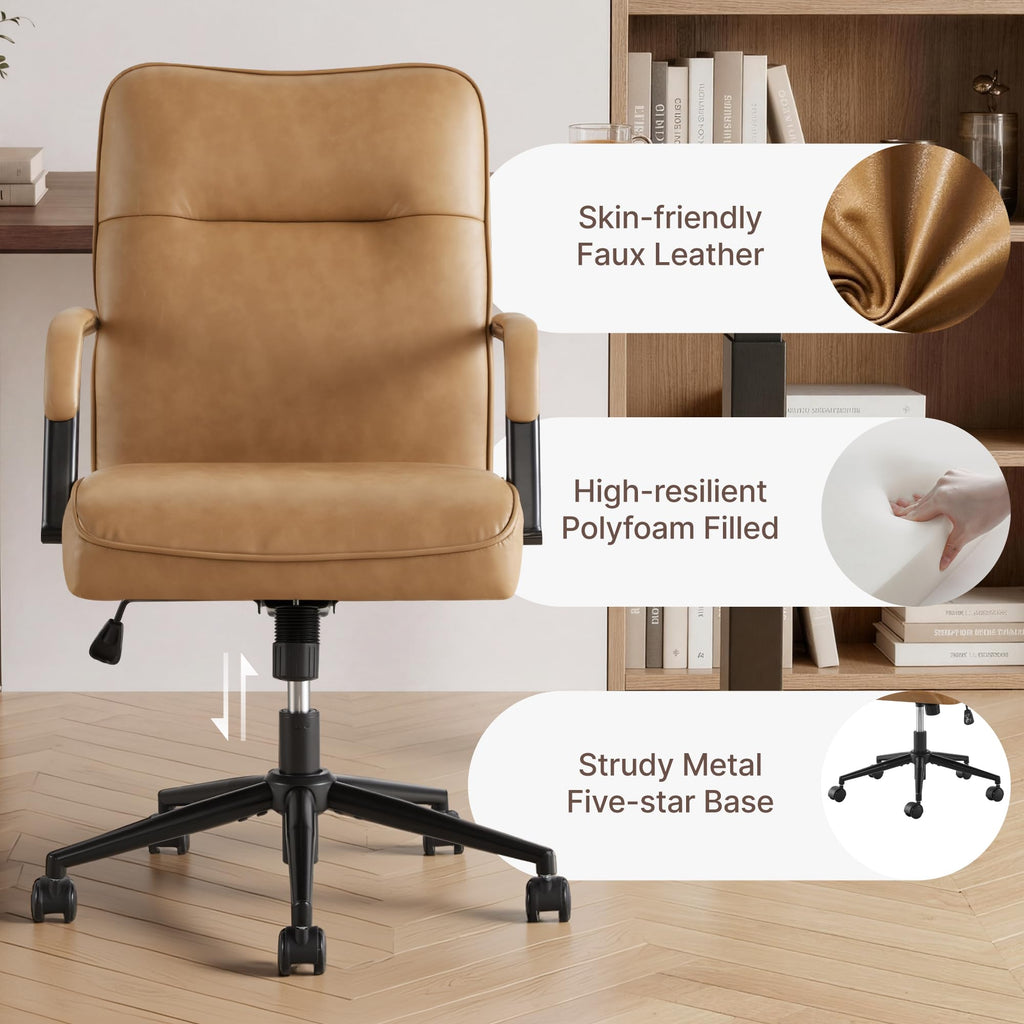 Ergonomic Faux Leather Office Chair with Lumbar Support N823546