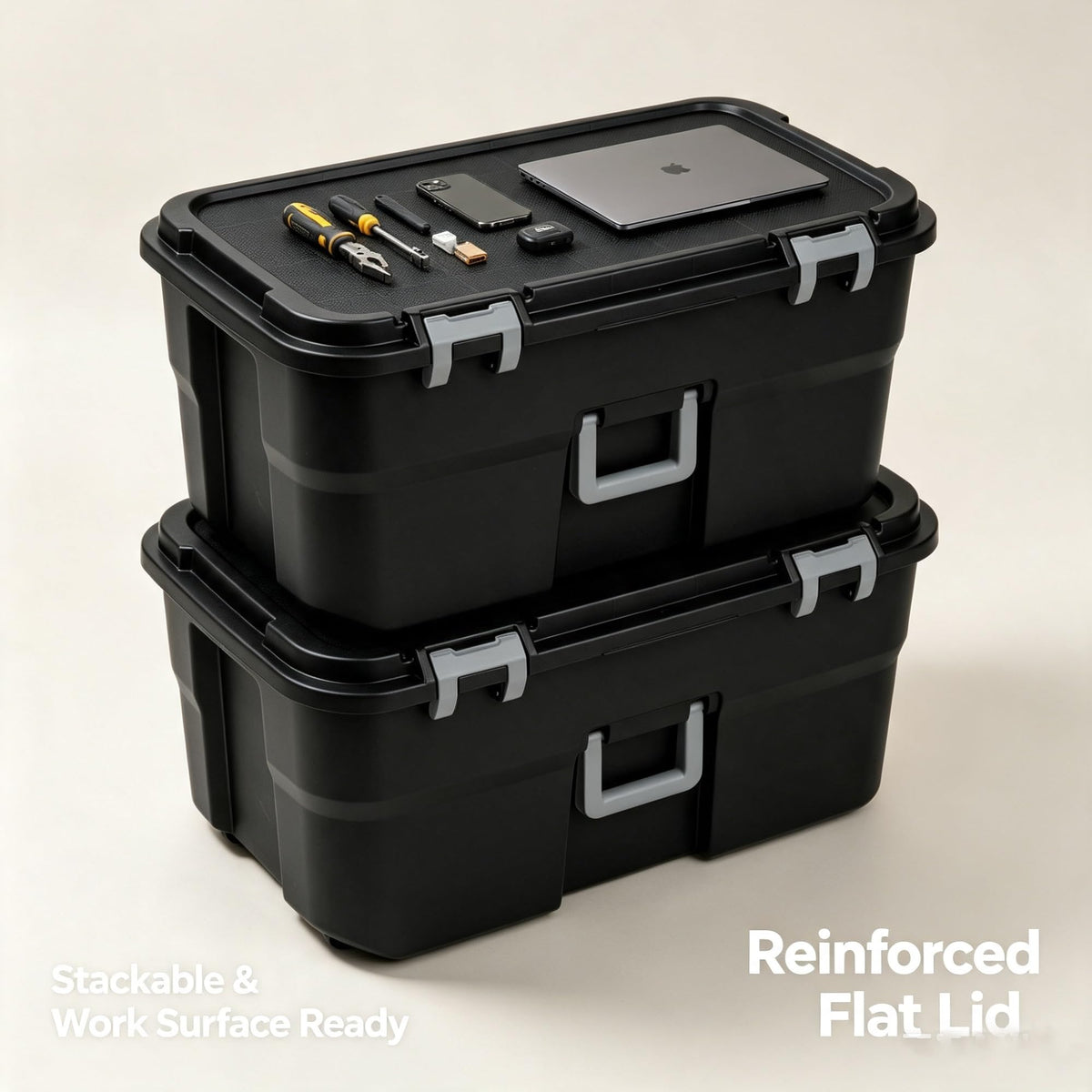 22 Gallon Lockable Wheeled Plastic Storage Trunk T191