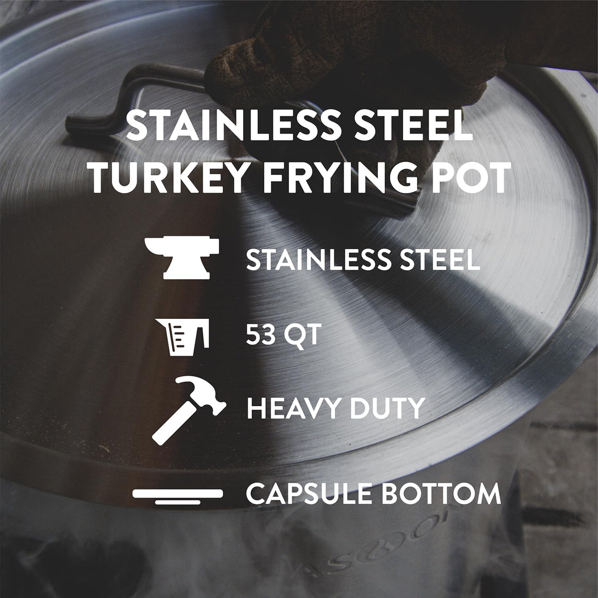 Stainless Steel 53qt Stockpot with Basket and Lid J305