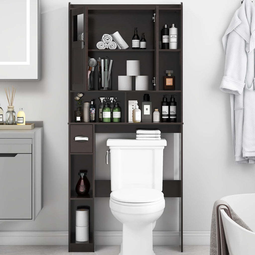 Over The Toilet Storage Cabinet with Doors and Shelves K73807