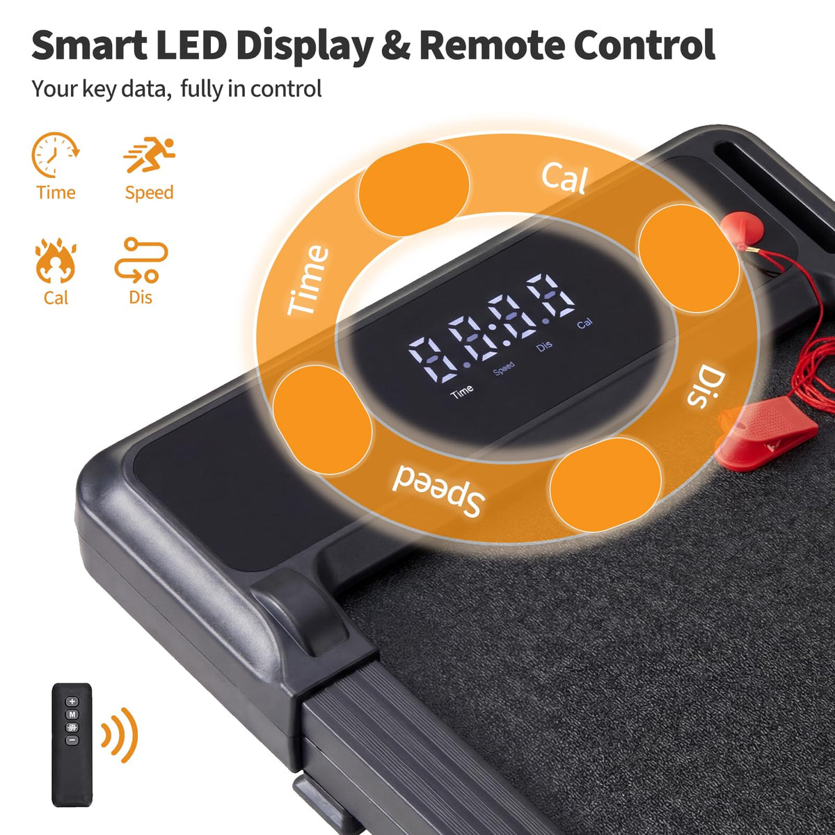 Black Portable 3-in-1 Walking Pad Treadmill U4208