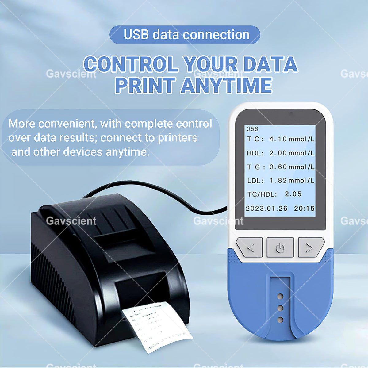 5 in 1 Lipid Test Meter Cholesterol Monitor Kit with 25 Strips R63346