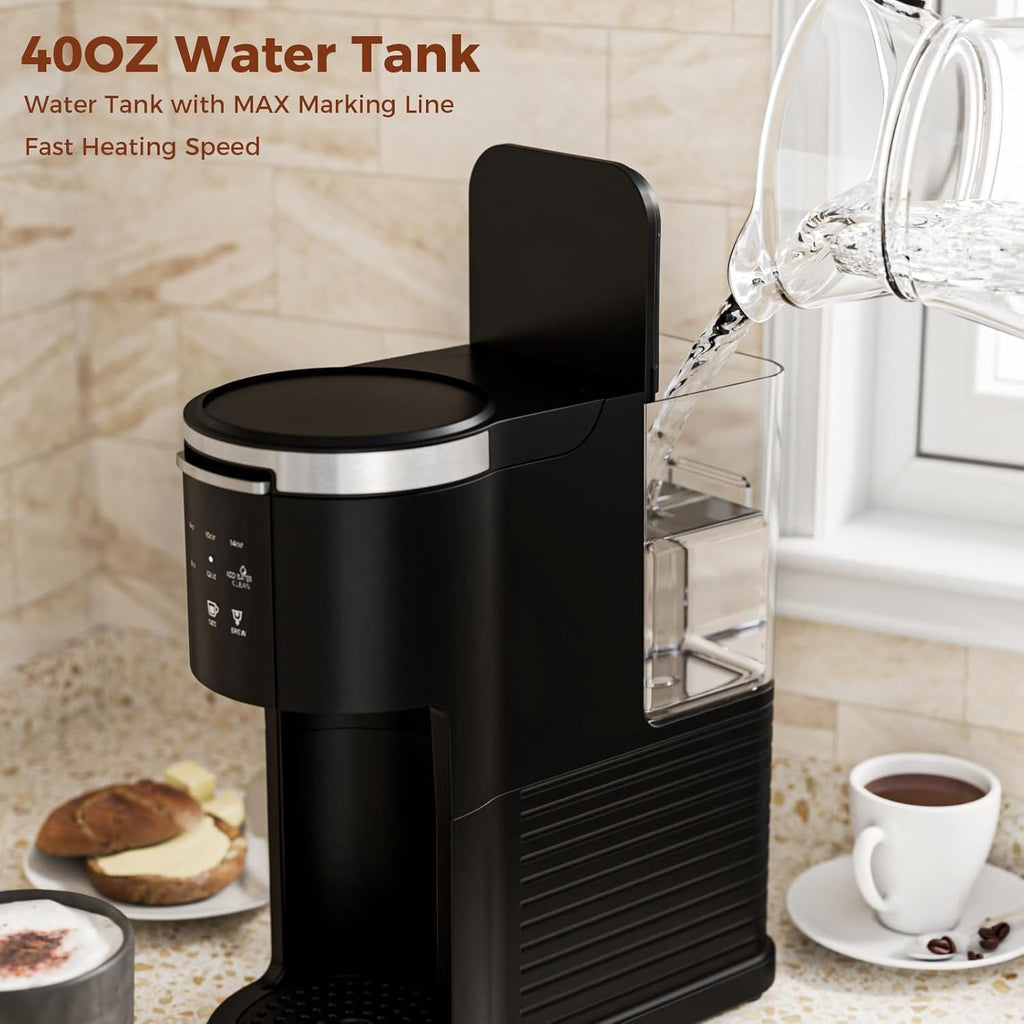 Single Serve 2 in 1 Coffee Maker with 40oz Removable Water Reservoir C467