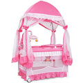 4 in 1 Pack and Play with Canopy, Portable Playard with Bassinet B448