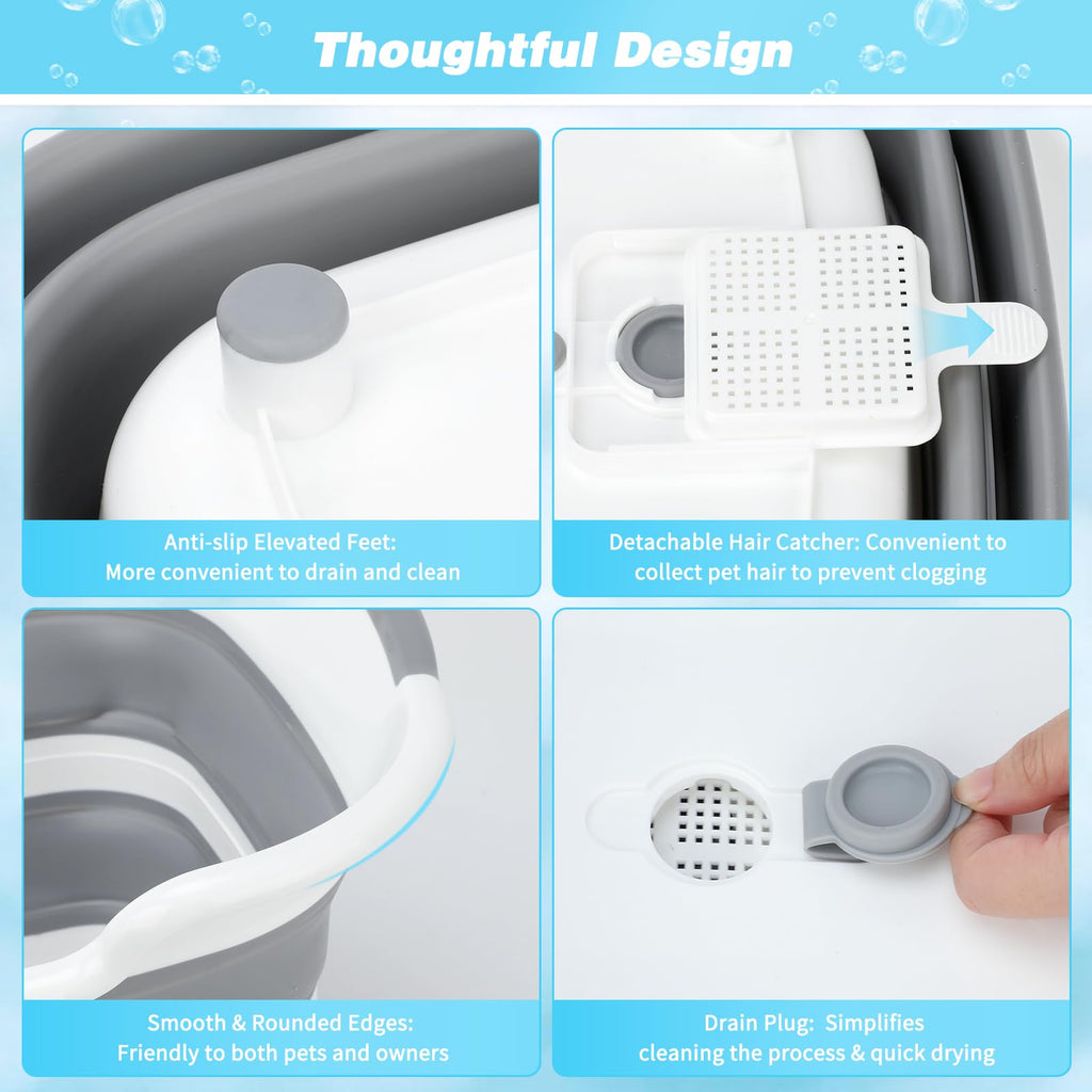 27L Raised Collapsible Dog Bathtub with Drain B718