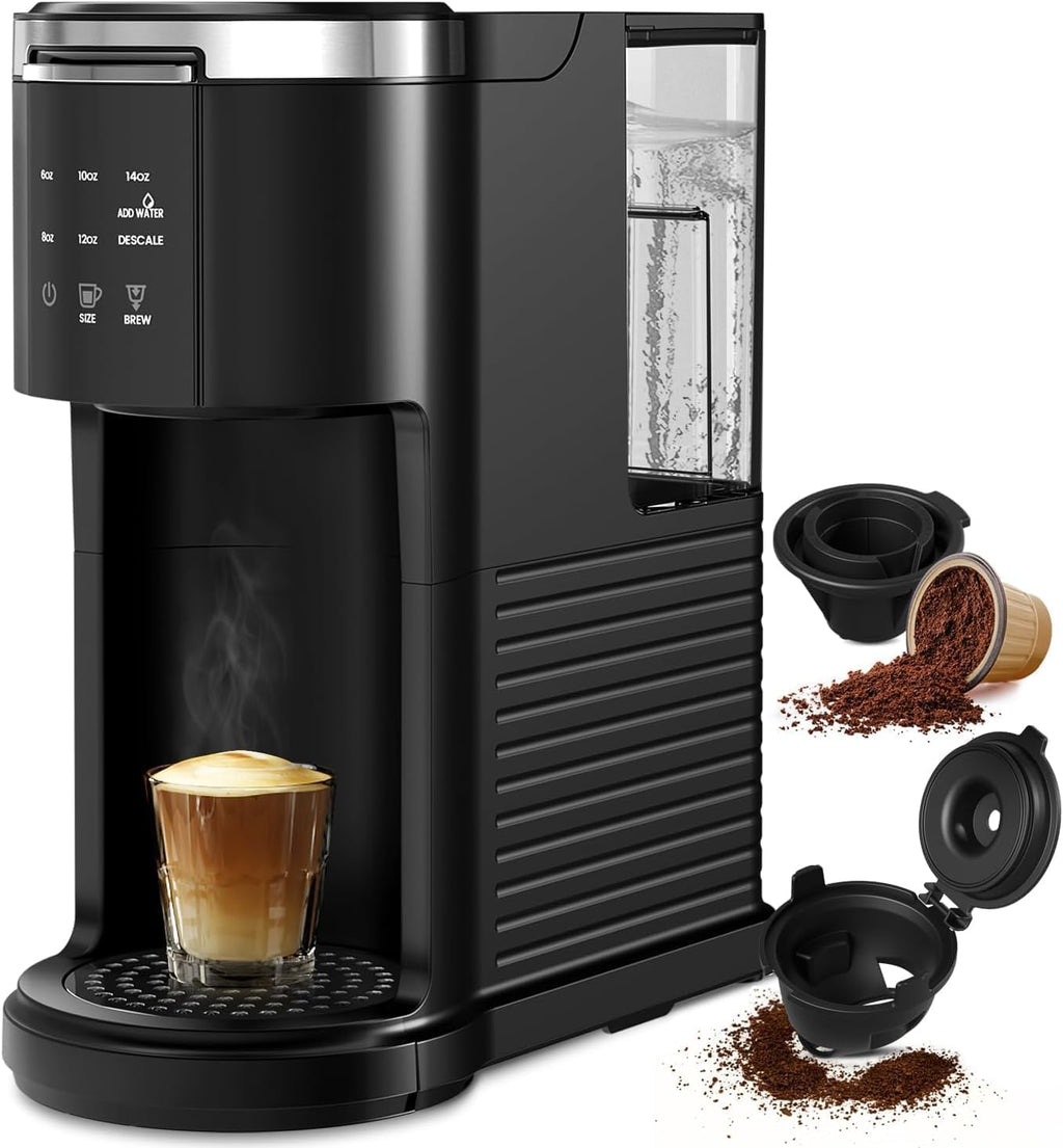 Single Serve 2 in 1 Coffee Maker with 40oz Removable Water Reservoir C467