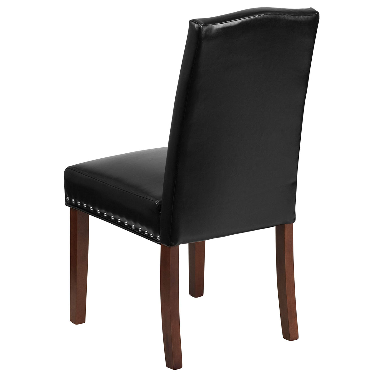 Black LeatherSoft Parsons Chair with Nail Trim M12425