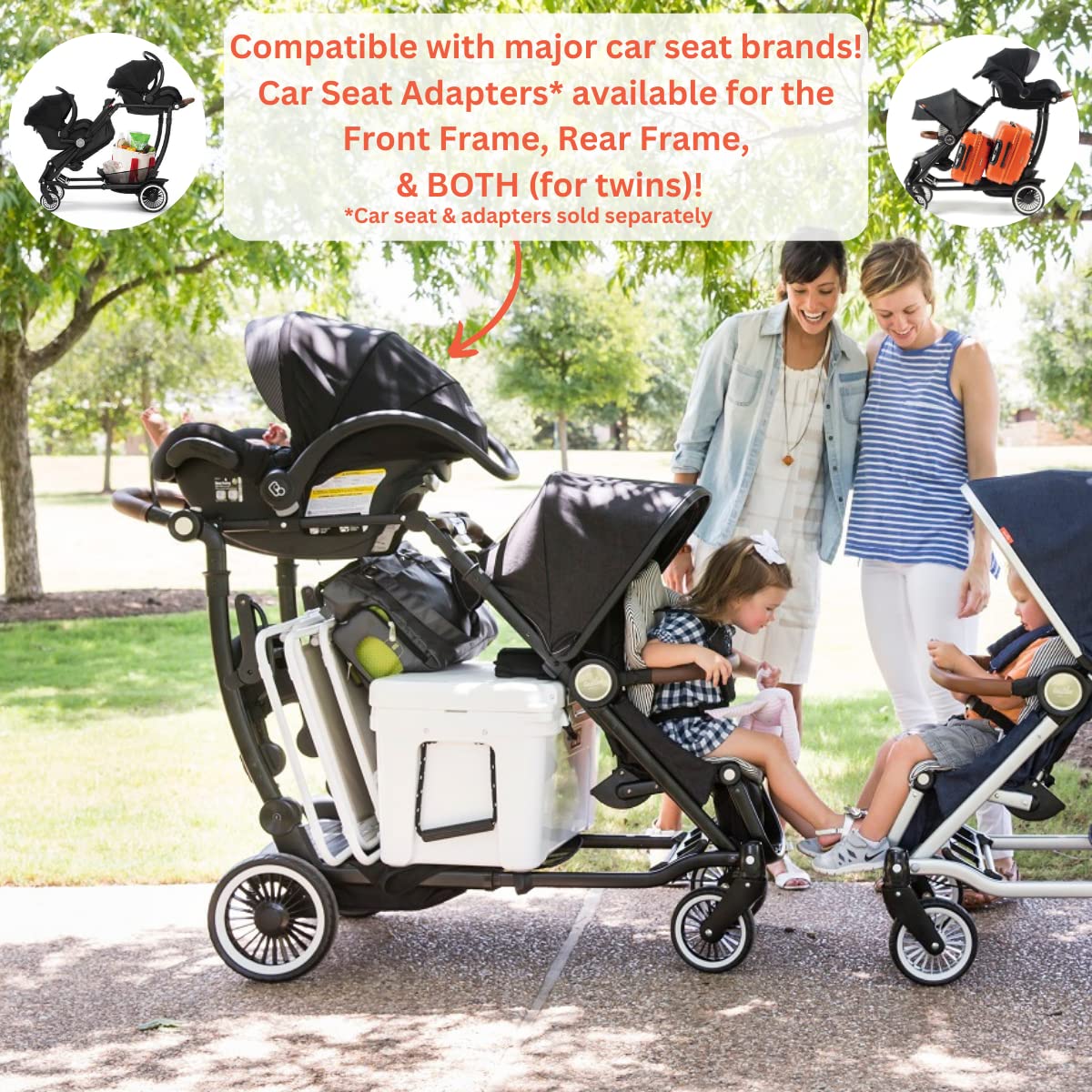 Black Double Stroller D133