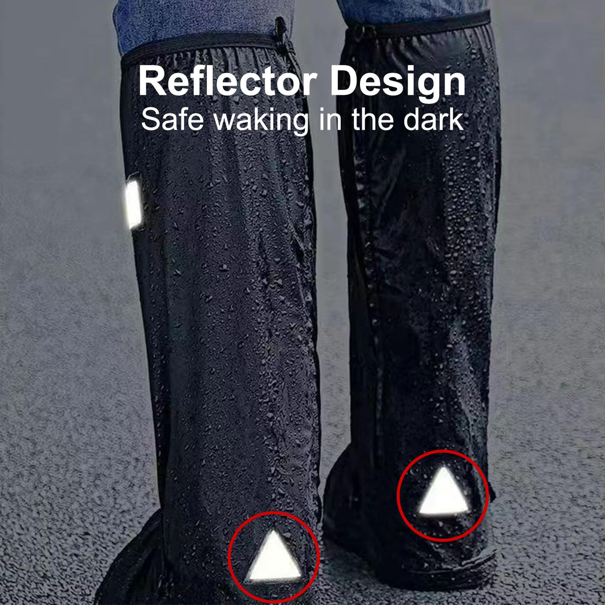 Waterproof Reusable Foldable Shoe Covers with Zipper V114130