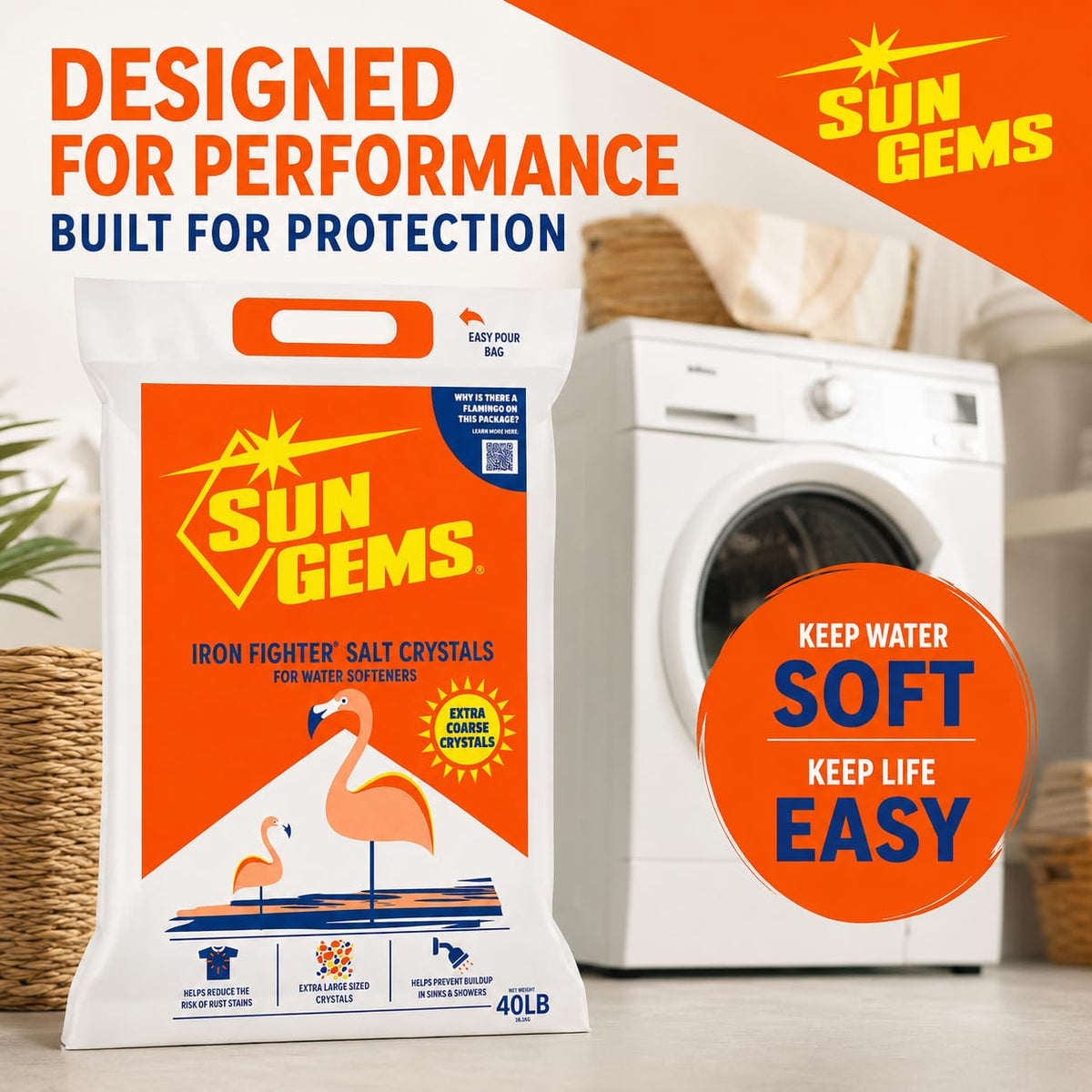 Water Softener Salt Crystals 40 lb 2 Pack T843736