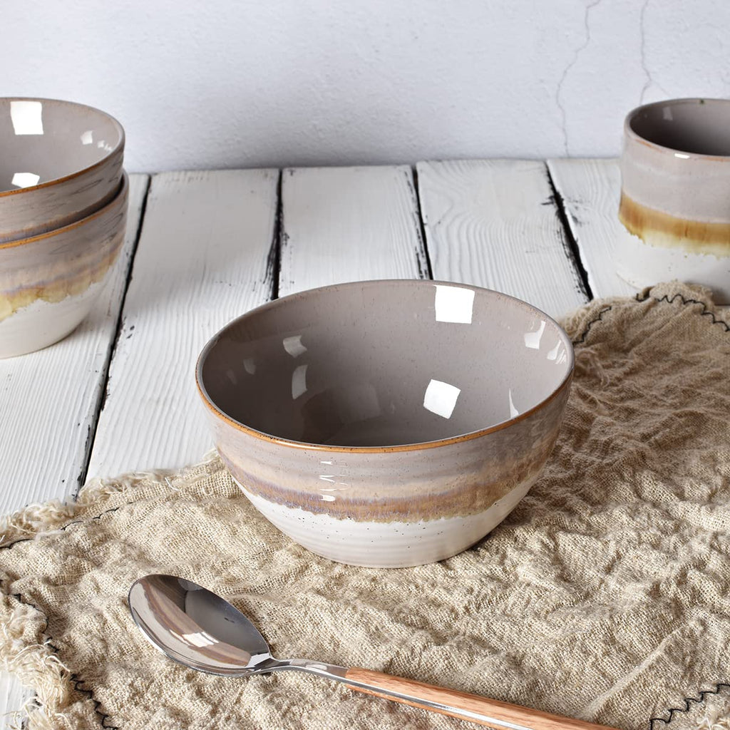 Ceramic Cereal Bowl Set of 4, 26 Oz, 6 in B2601