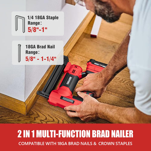 2 in 1 Cordless Brad Nailer/Electric Stapler with Battery and Charger T97385