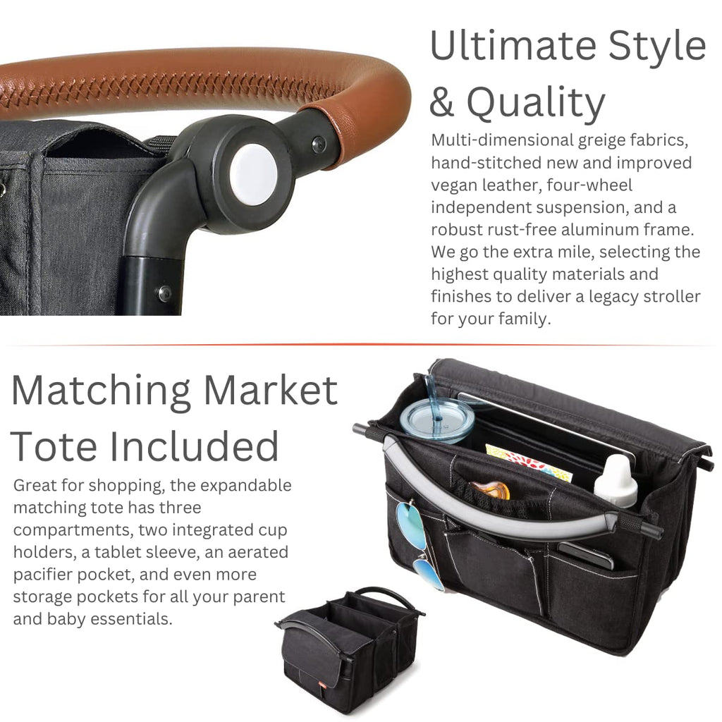 Black Double Stroller D133