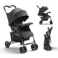 Lightweight Travel Stroller with Near-Flat Recline Seat Q7611
