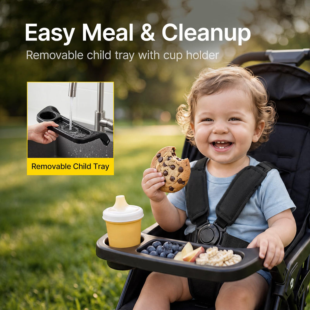 Lightweight Travel Stroller with Near-Flat Recline Seat Q7611