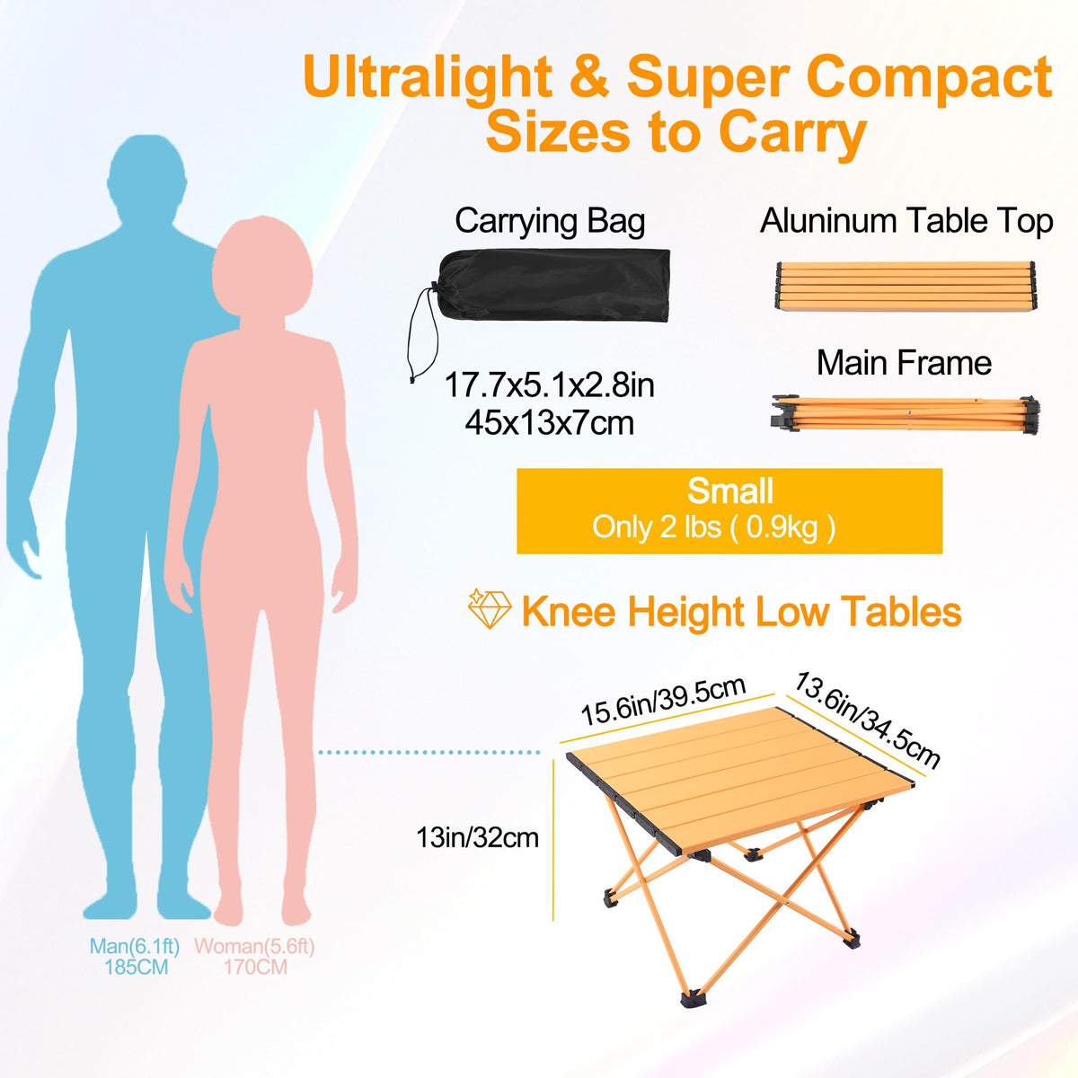 Portable Folding Camping Table Aluminum Top O915920