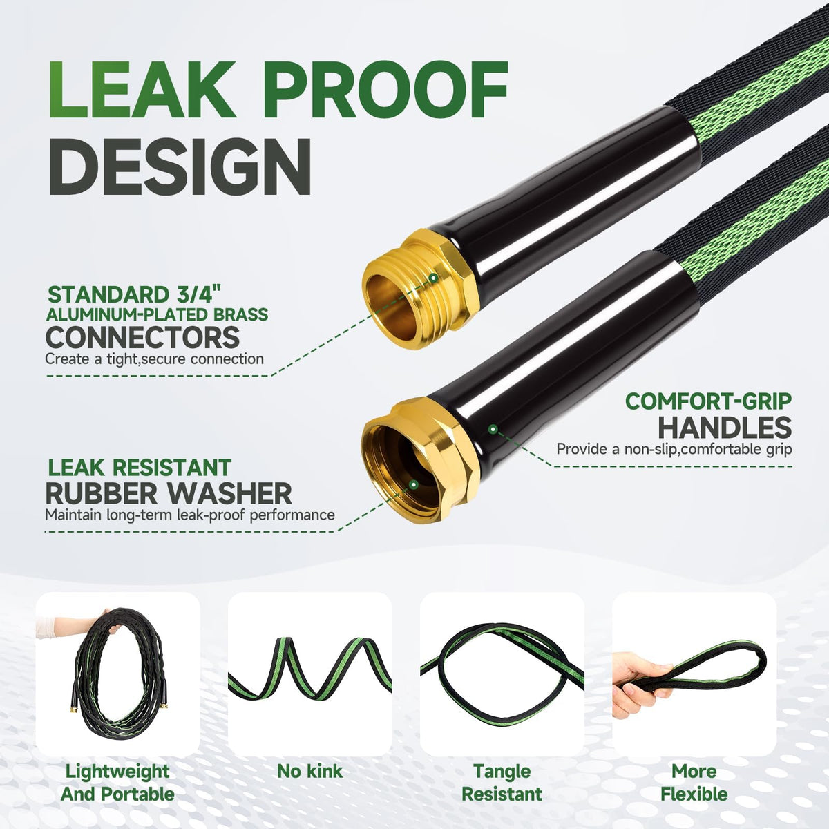 100 ft Flexible Non-Expanding Kink Free Garden Hose T648887