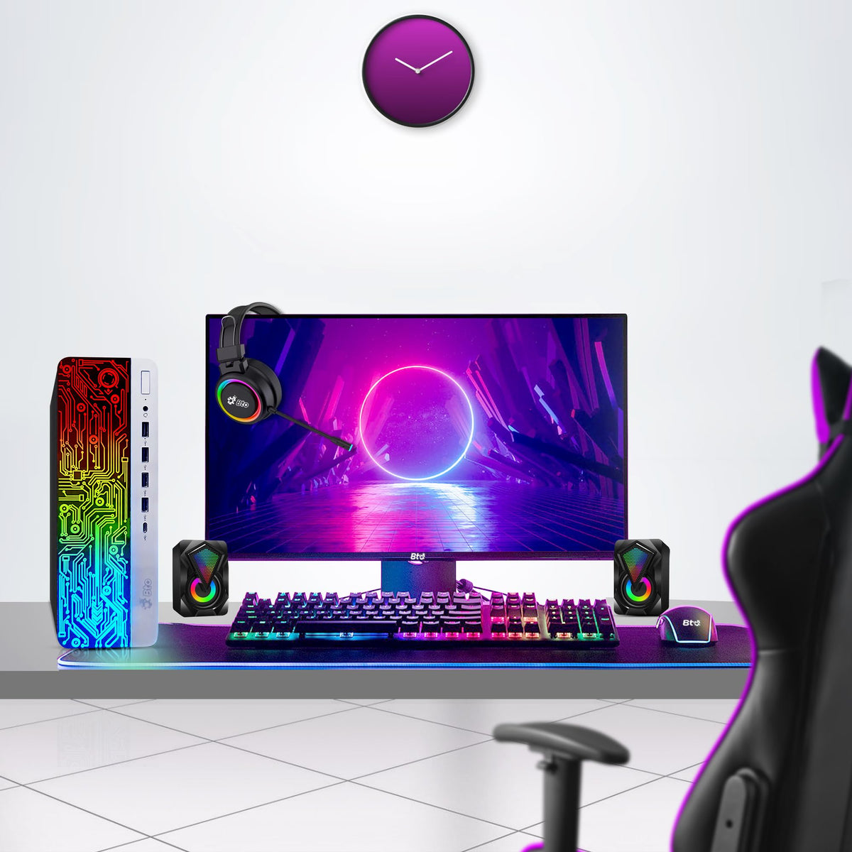 Intel Core i5 16GB DDR4 1TB SSD GT 1030 Gaming Desktop PC with 24 Inch Monitor E672355