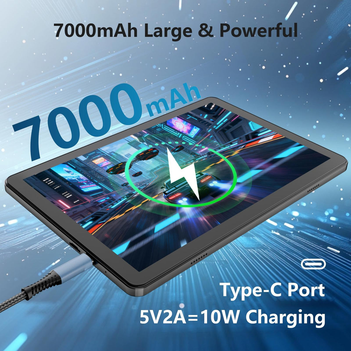 Android Tablet 10 inch, 26GB RAM 128GB ROM 7000 mAh Black H875
