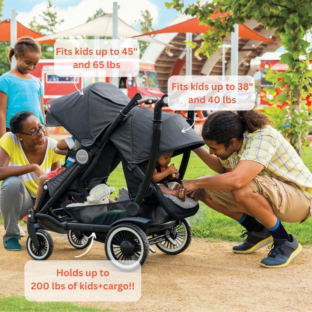 Black Double Stroller D133