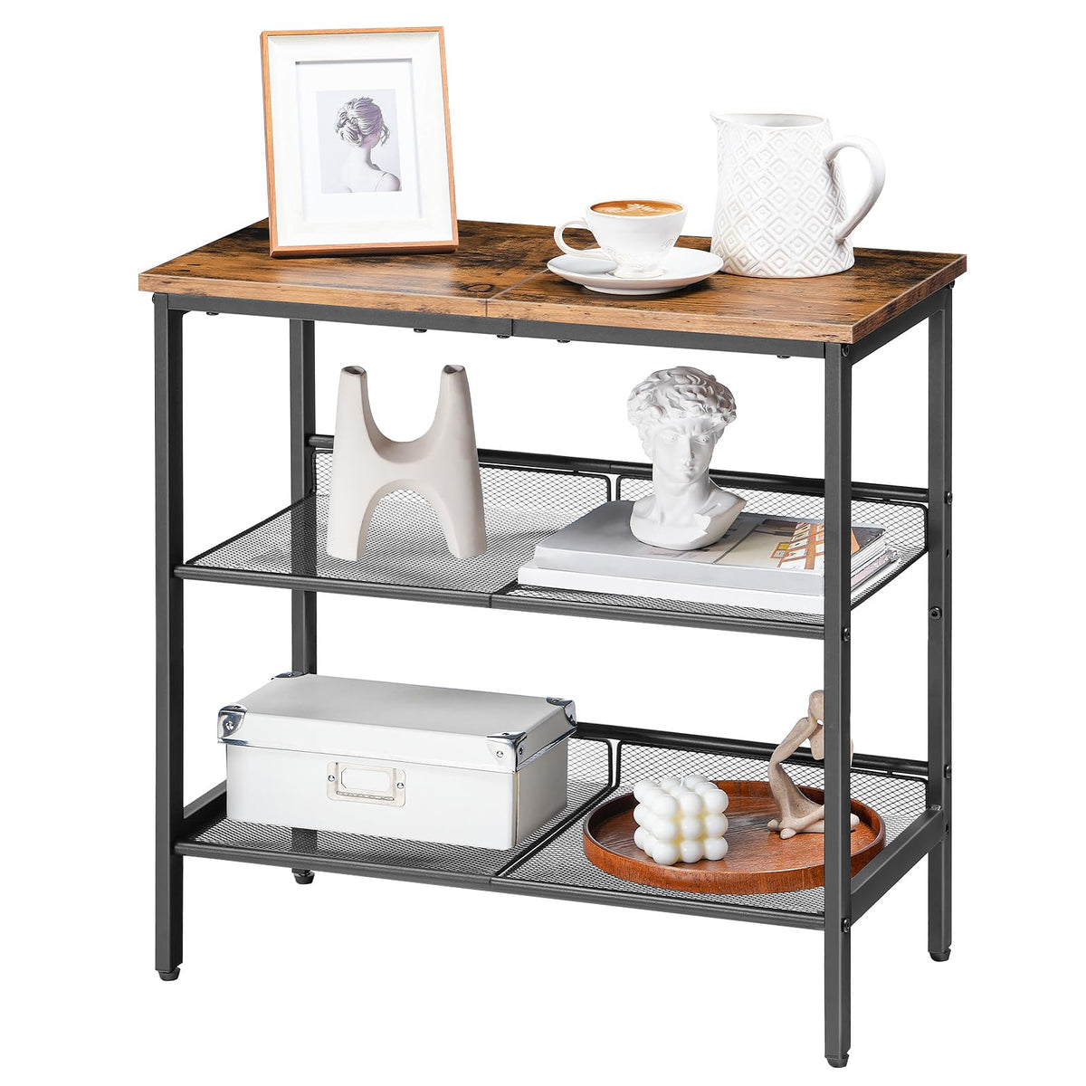 3-Tier Narrow End Table with Adjustable Shelves W41396