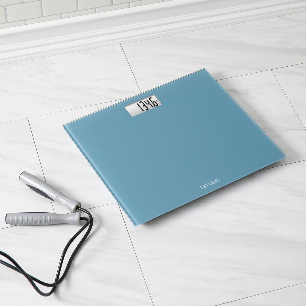 Digital Scale, Extra-Wide 13x15 Glass Platform, Slate Blue G680