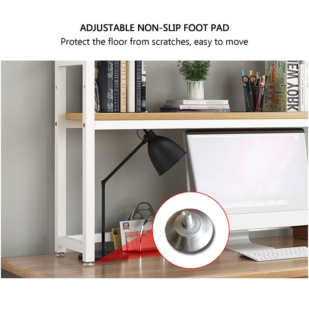 Solid Wood 2 Tier Bookshelf Desk E724