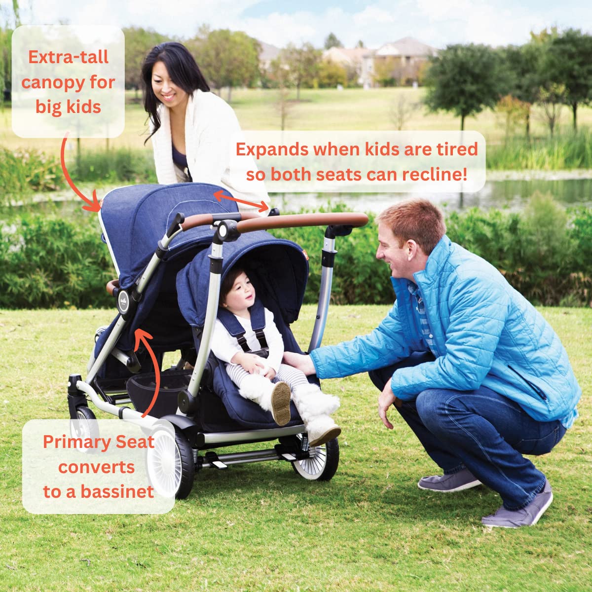 Black Double Stroller D133
