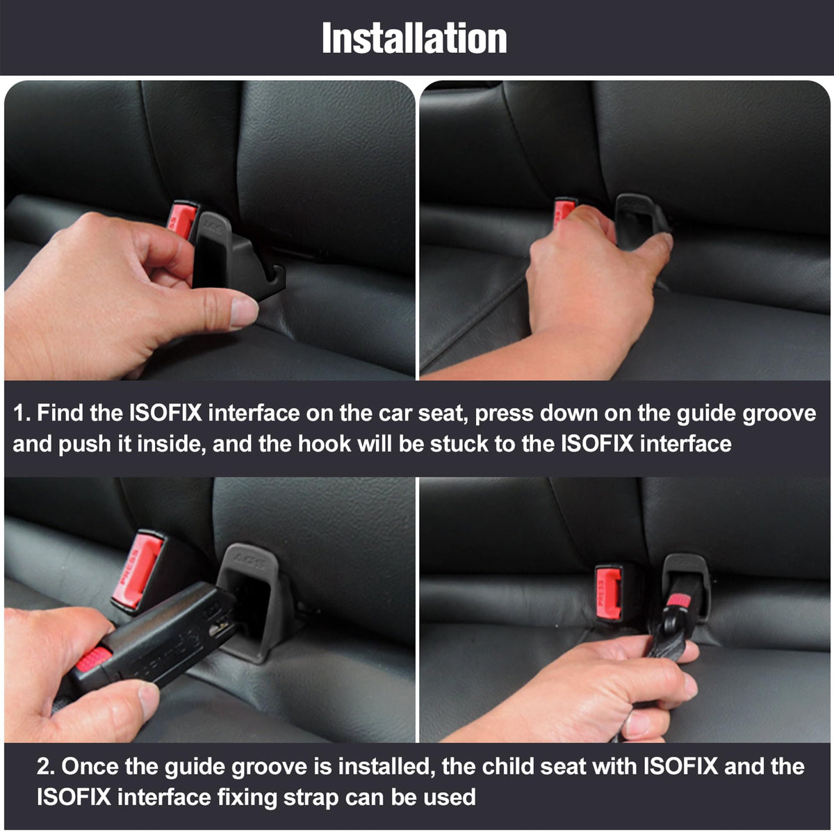 4Pcs Black Car Seat Latch Guides M47905