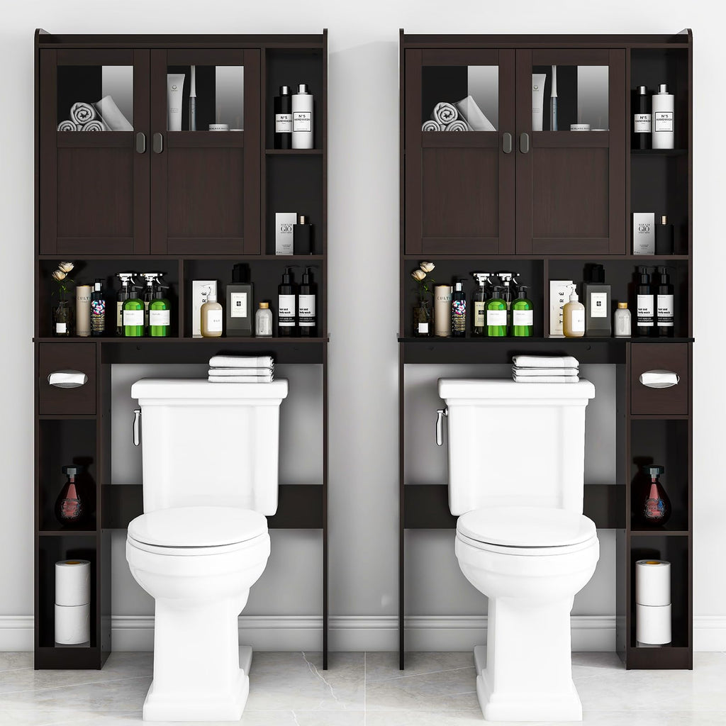 Over The Toilet Storage Cabinet with Doors and Shelves K73807