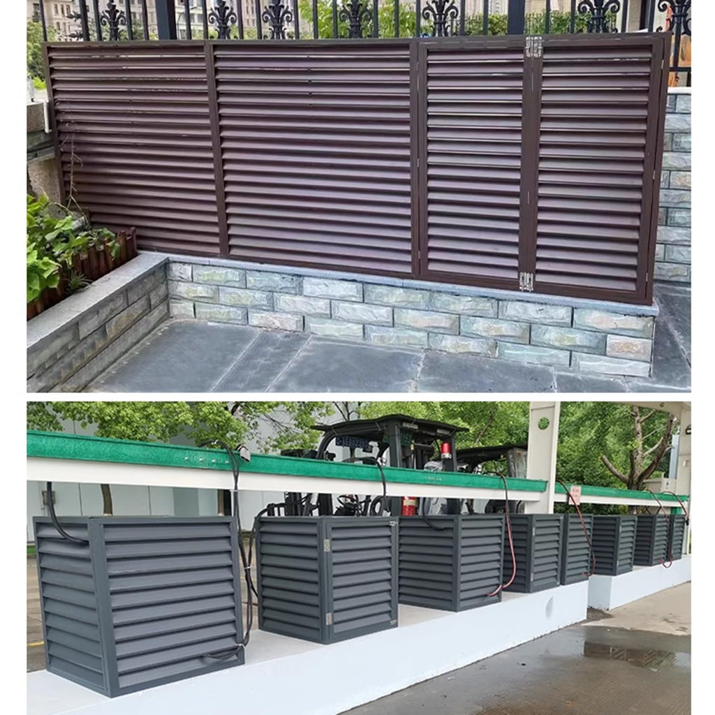 Aluminum Alloy Air Conditioner Fence 4 Panels Brown A677
