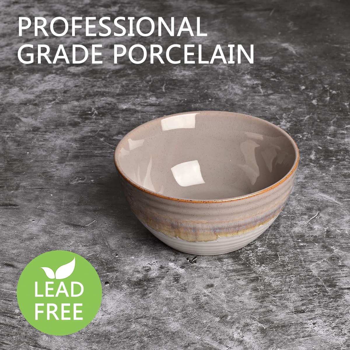 Ceramic Cereal Bowl Set of 4, 26 Oz, 6 in B2601