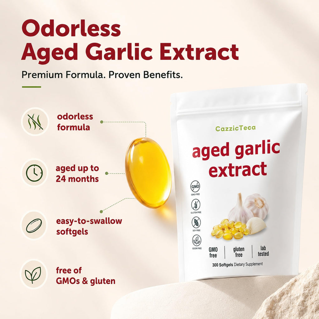Odorless Organic Garlic Extract 7500mg 300 Softgels A670469