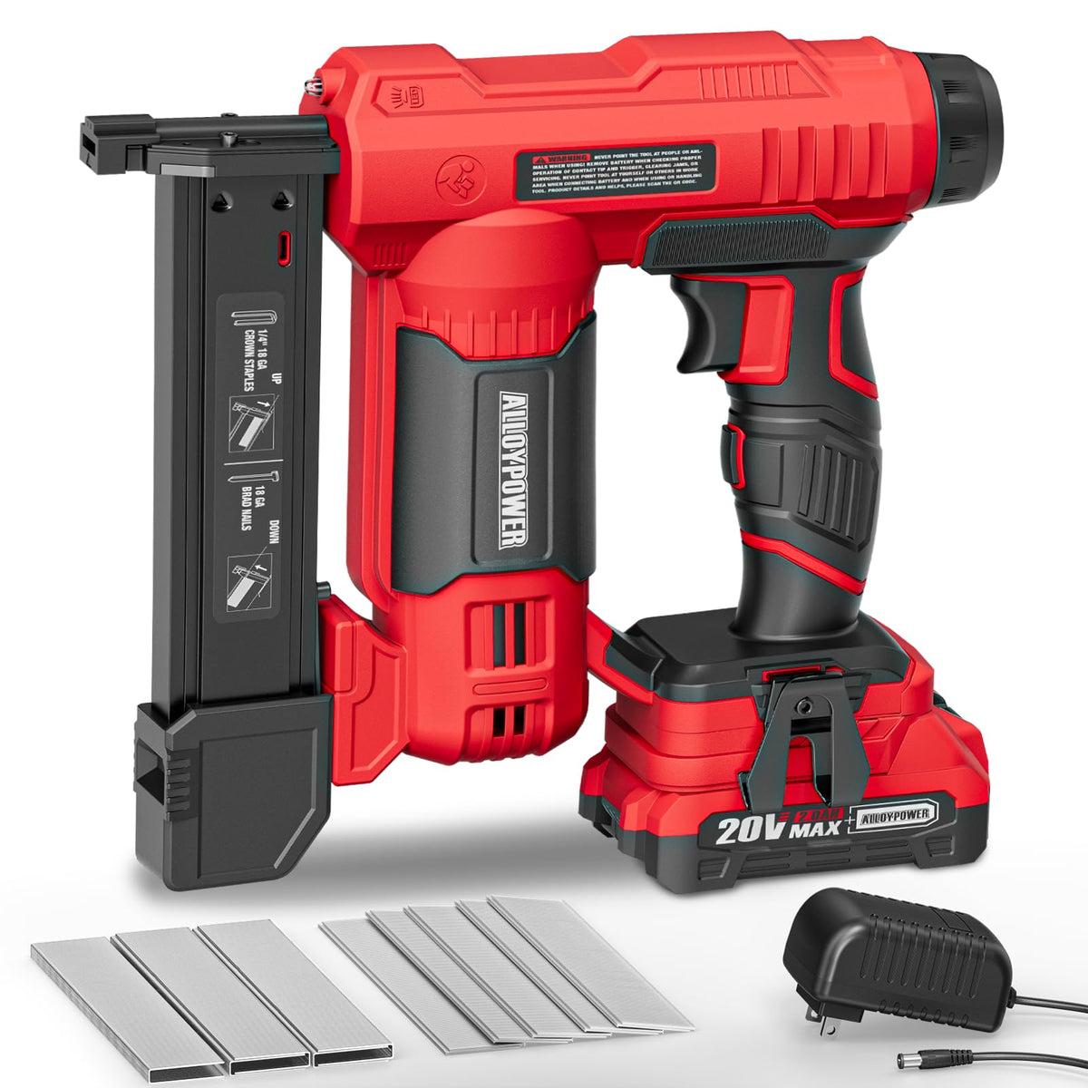2 in 1 Cordless Brad Nailer/Electric Stapler with Battery and Charger T97385