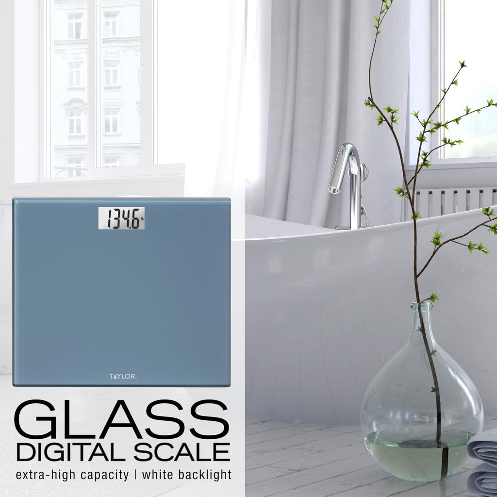 Digital Scale, Extra-Wide 13x15 Glass Platform, Slate Blue G680