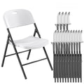 Heavy Duty Plastic Folding Chair with Steel Frame, White, 16 Pack N923