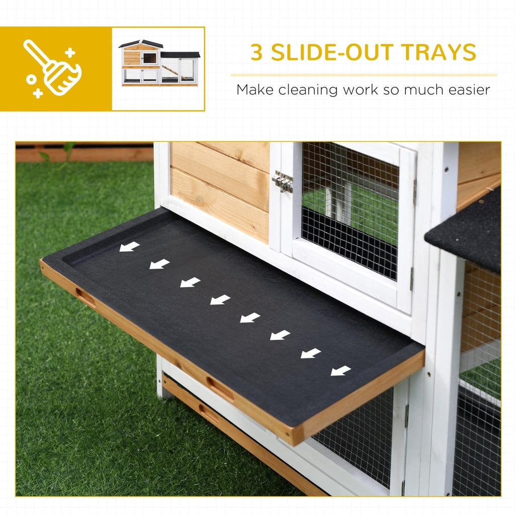 2-Story Wooden Rabbit Hutch with Ramp R10502