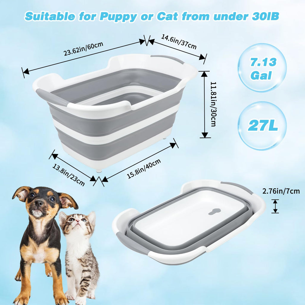 27L Raised Collapsible Dog Bathtub with Drain B718