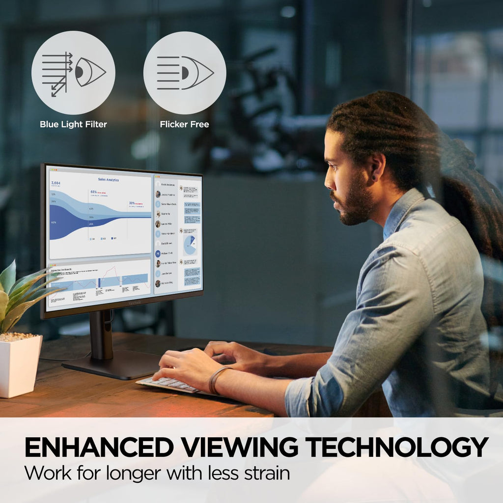 22 Inch 1080p VA Monitor with HDMI DisplayPort VGA USB S86211