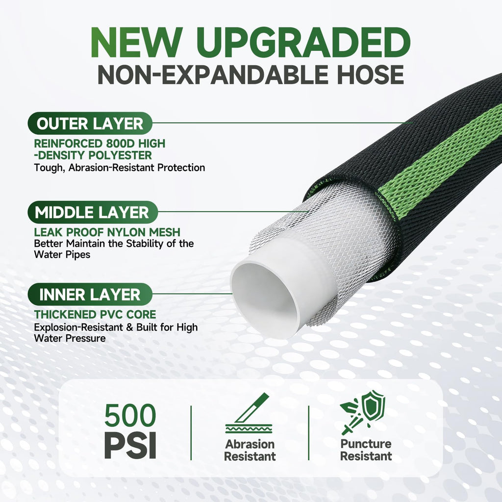 100 ft Flexible Non-Expanding Kink Free Garden Hose T648887