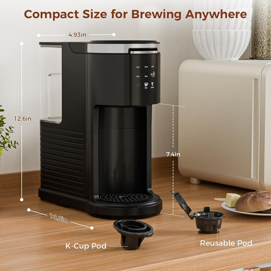 Single Serve 2 in 1 Coffee Maker with 40oz Removable Water Reservoir C467