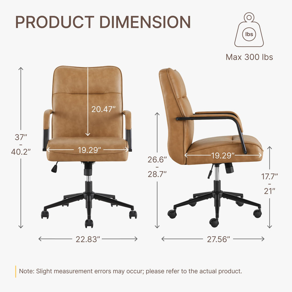 Ergonomic Faux Leather Office Chair with Lumbar Support N823546