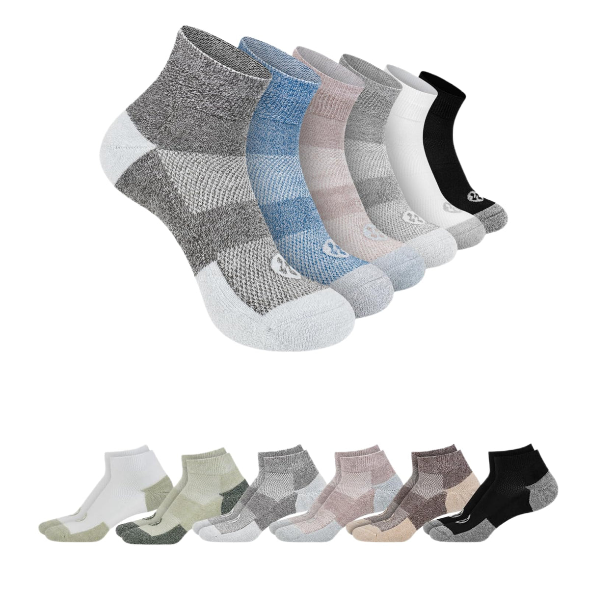 Diabetic Socks for Men, 12 Pairs Ankle & Low Cut Size 9-15 R511658