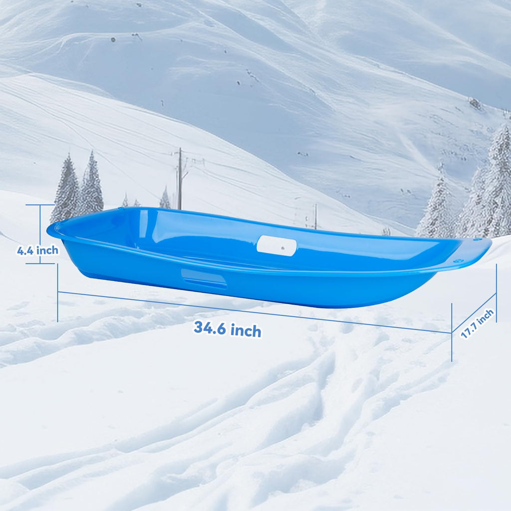 35 inch Plastic Snow Sled with Leash E467189