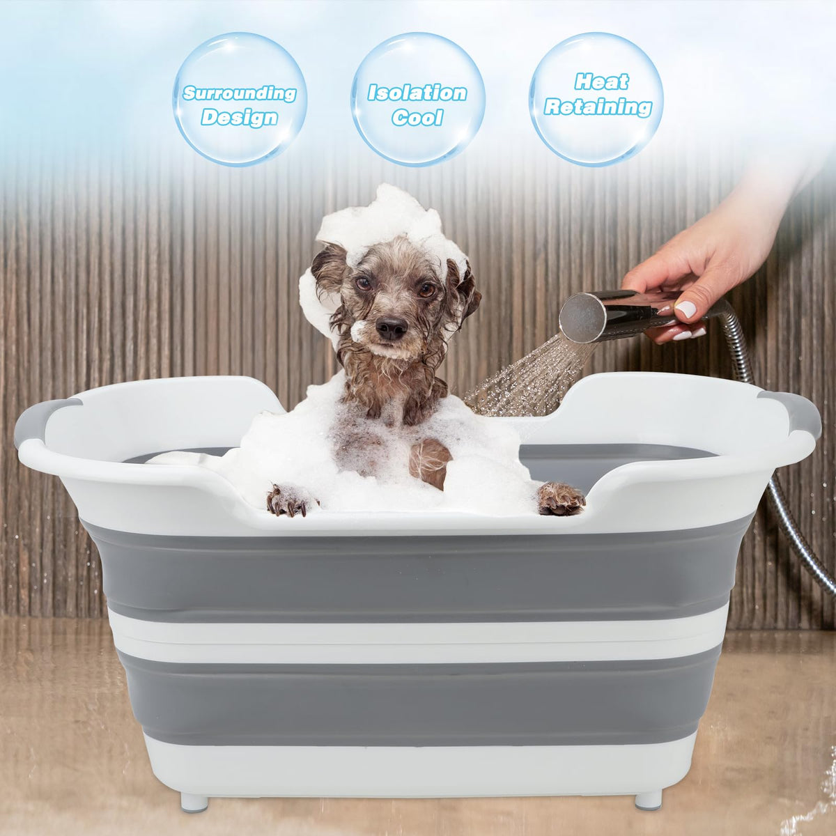 27L Raised Collapsible Dog Bathtub with Drain B718