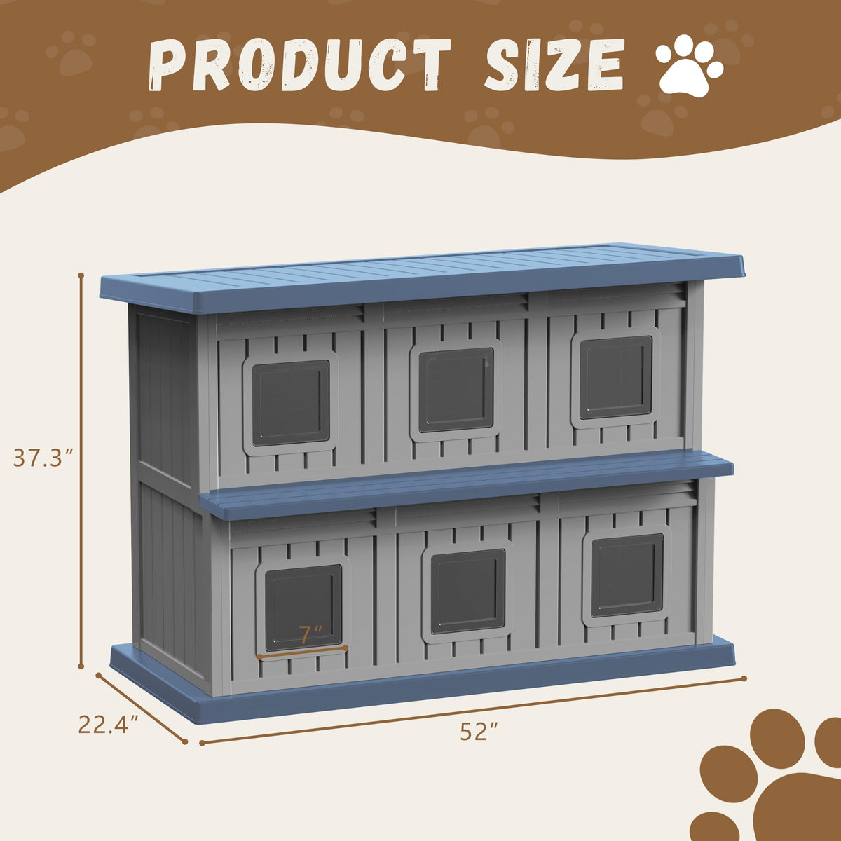 Resin Double-Decker Outdoor Cat House C28882