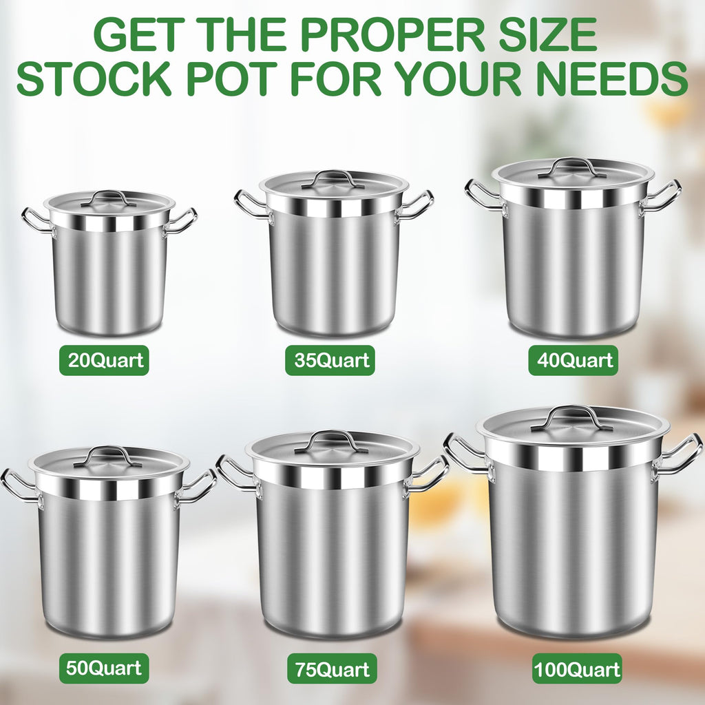 40 Quart Stainless Steel Stockpot with Lid C861767